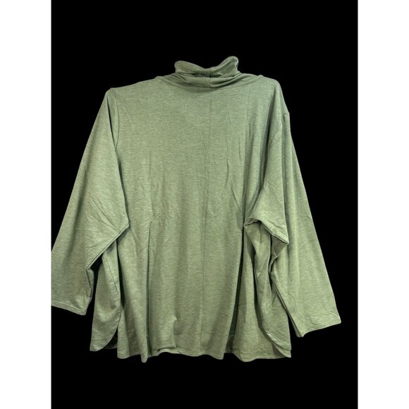 NWT Workshop Republic Clothing Womens 3X Cowl Neck Long Sleeve Olive Heather Top - Picture 5 of 8